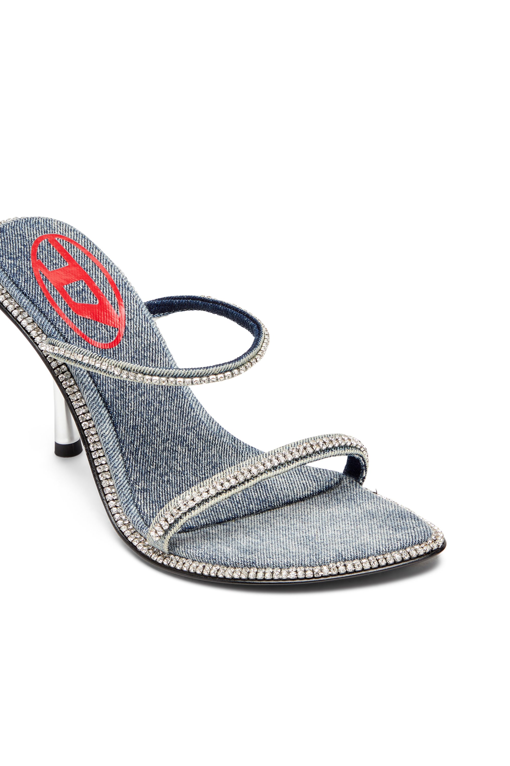 D-HAVANNA SDL, Light Blue Diesel - D-HAVANNA SDL, Woman's D-Havanna-Heeled mules in crystal denim in Light Blue - 4