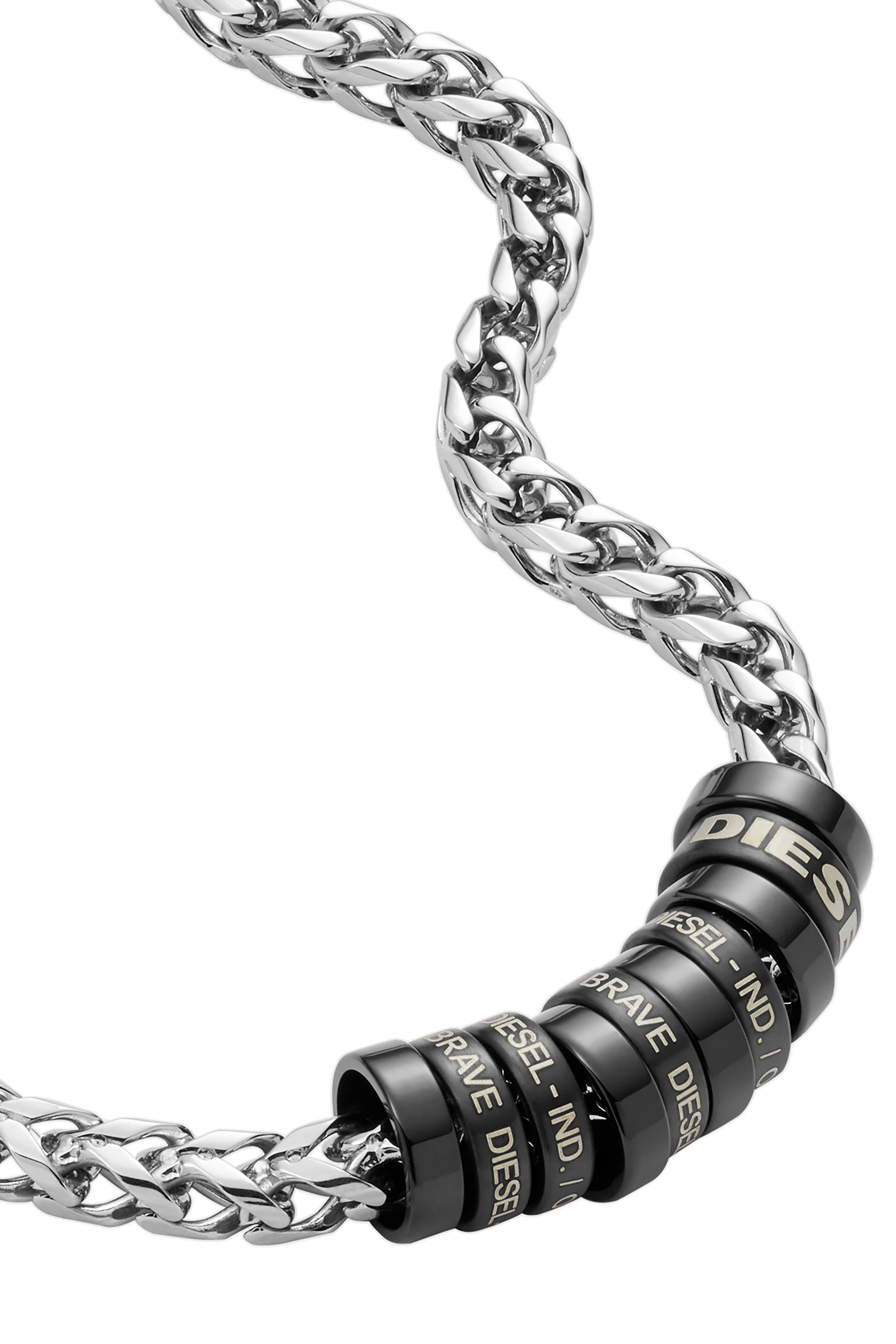 Diesel - DX1288, Man's Stainless steel chain-link necklace in Black - 1