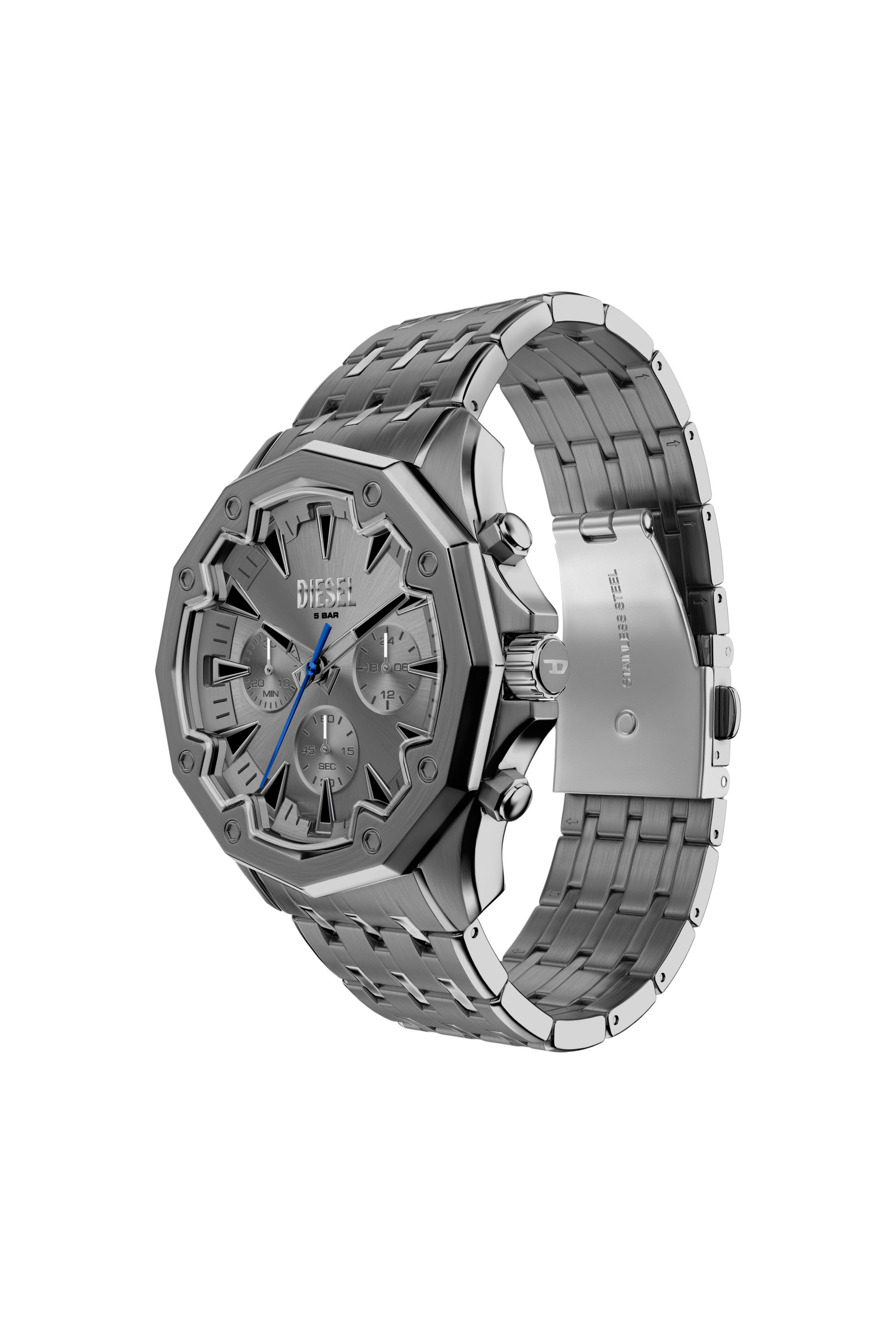 Diesel - DZ4708 WATCH, Man's Stinger Gunmetal Stainless Steel Watch in Grey - 7