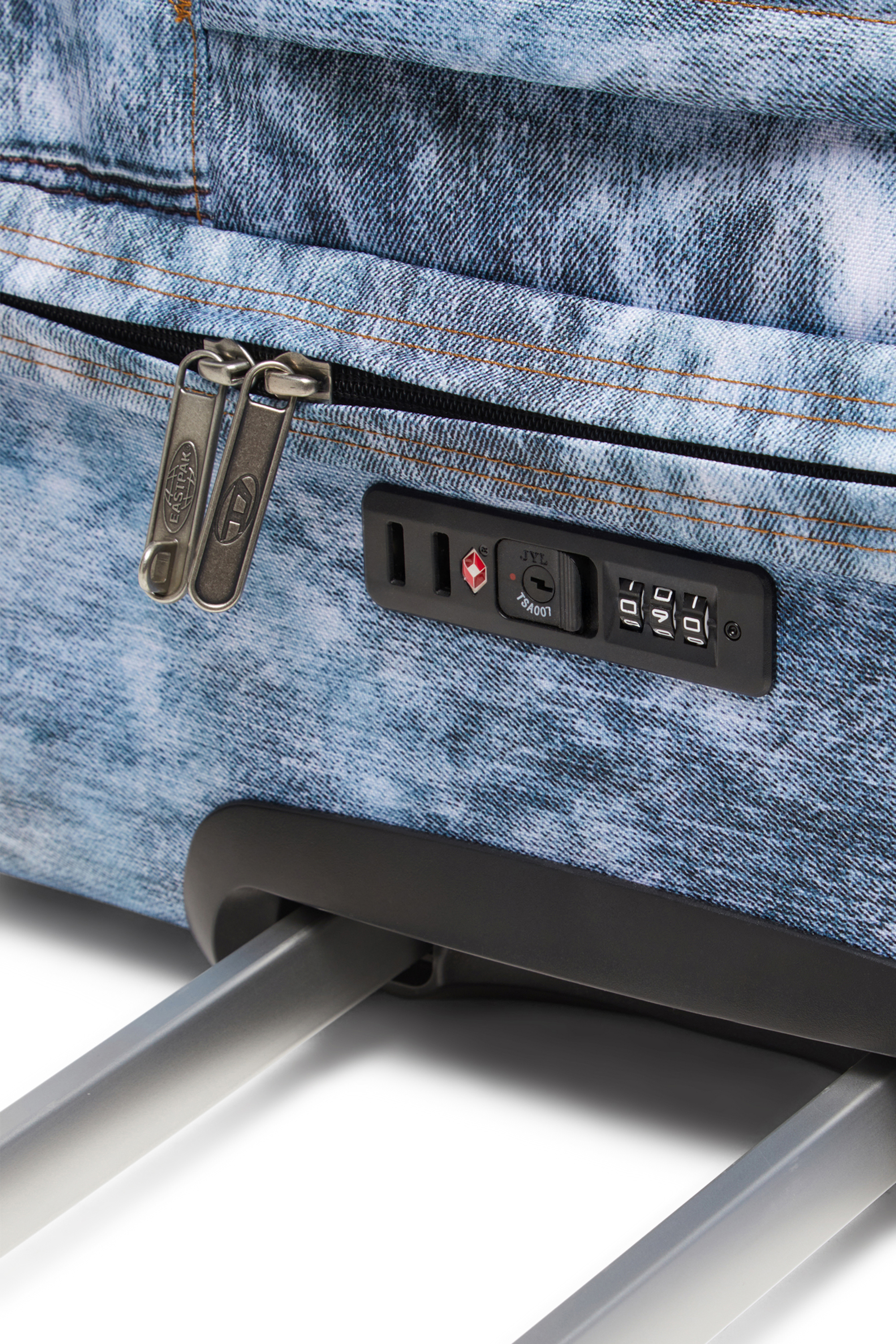 Diesel - DIESEL TRANSIT'R L, Unisex's Travel trolley in trompe l'oeil denim in Blue - 5