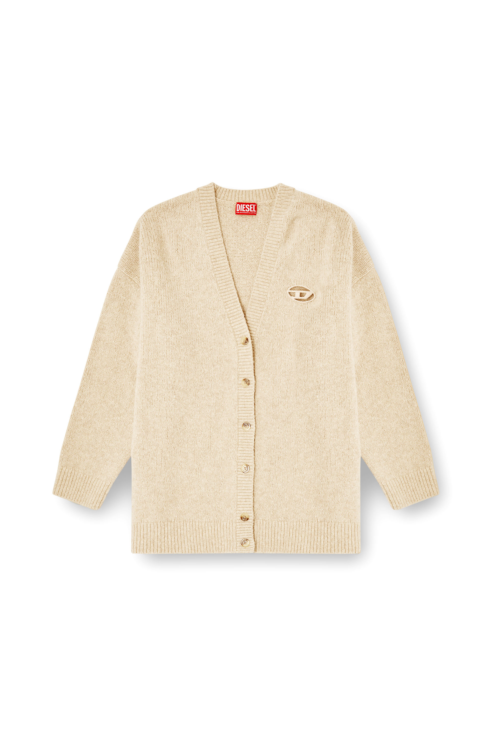 Diesel - M-AREELA, Woman's Cardigan in wool and alpaca blend in Beige - 3