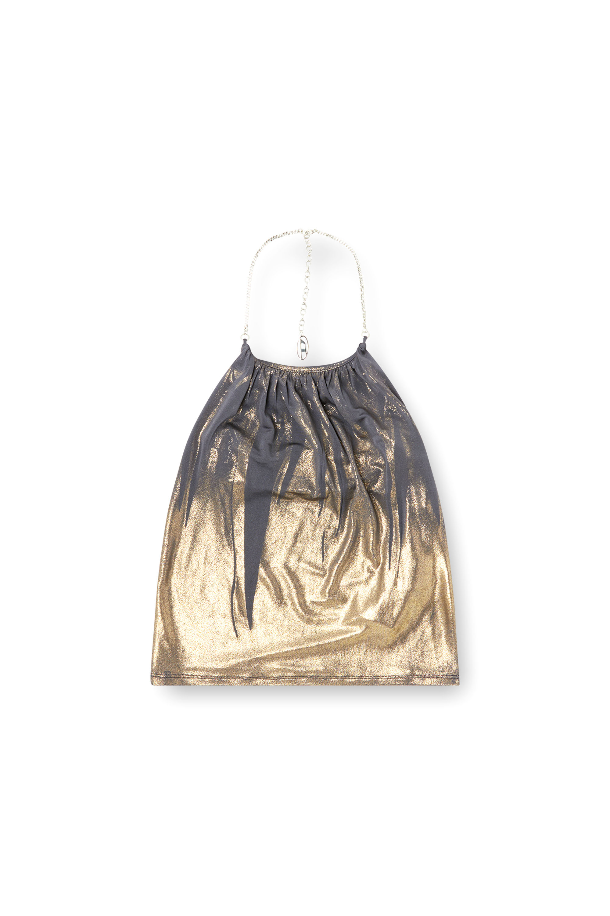 Diesel - T-IRENI, Woman's Jersey top with draped neckline in Grey - 2