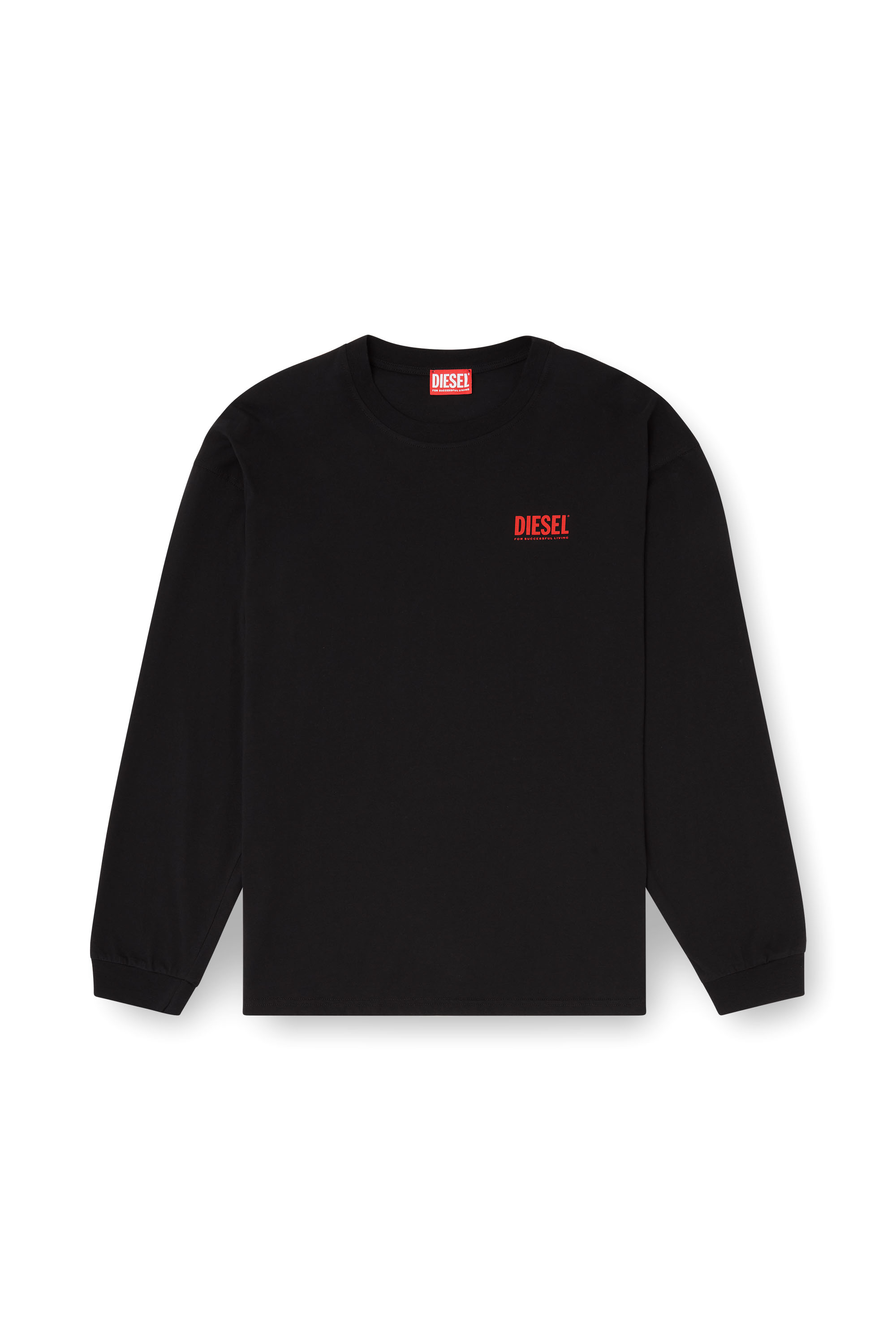 Diesel - T-BOXT-LS-BISK, Man's Relaxed long-sleeve T-shirt with Diesel logos in Black - 2