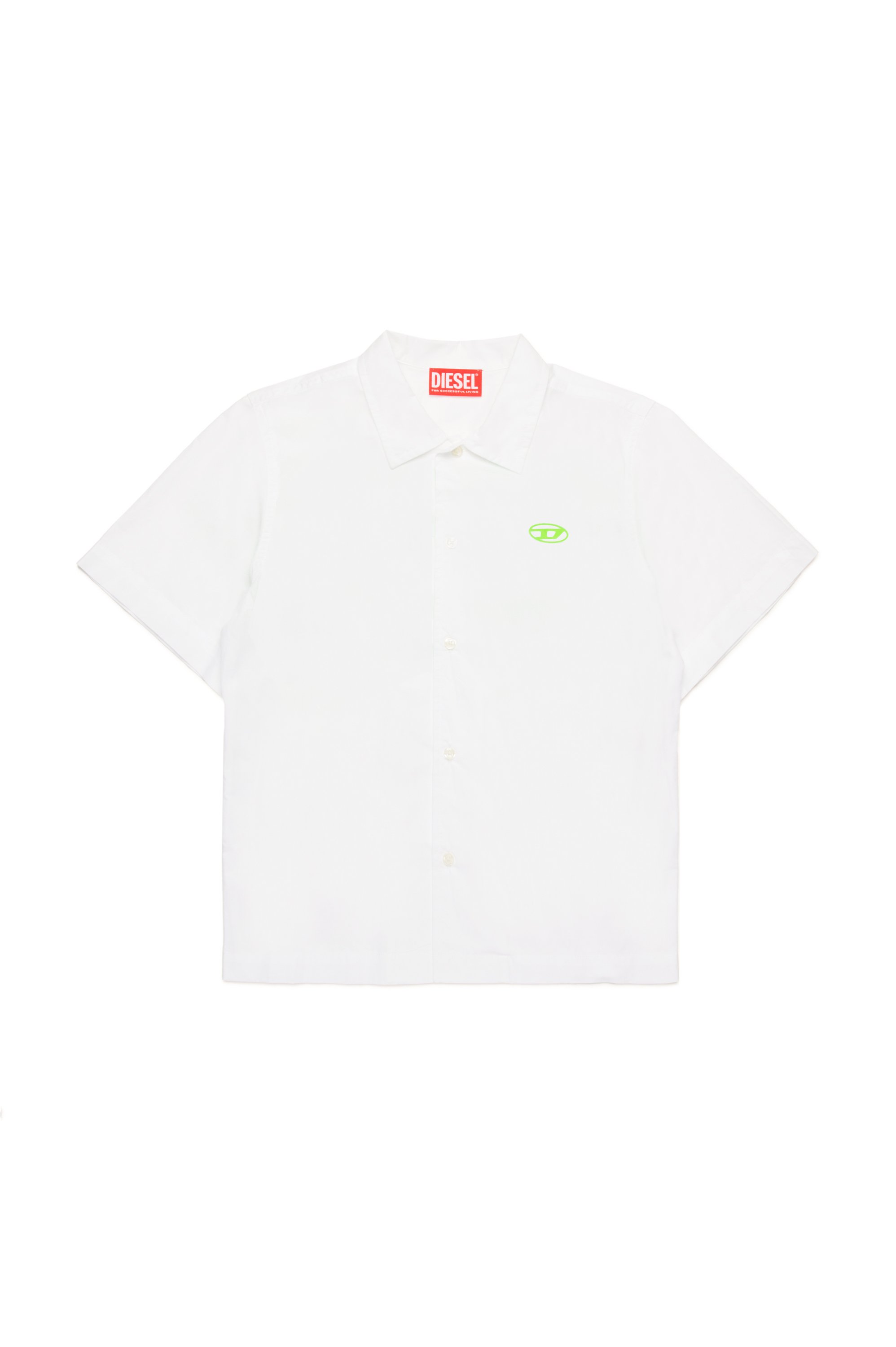 Diesel - MCPOLLY, Man's Short-sleeve shirt with Oval D print in White - 1