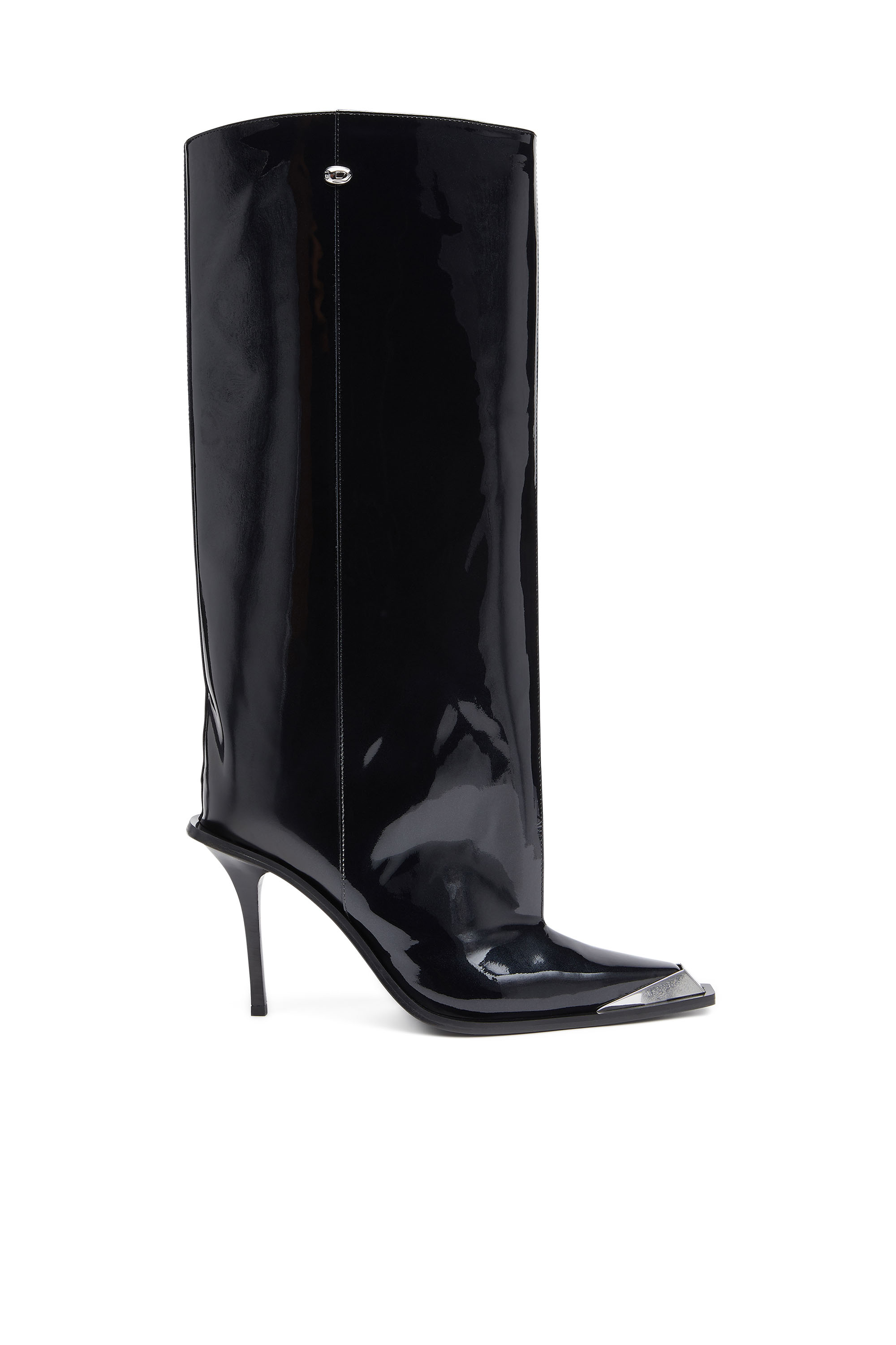 Diesel - D-TONA WB, Woman's D-Tona-Knee-high boots in patent leather in Black - 1