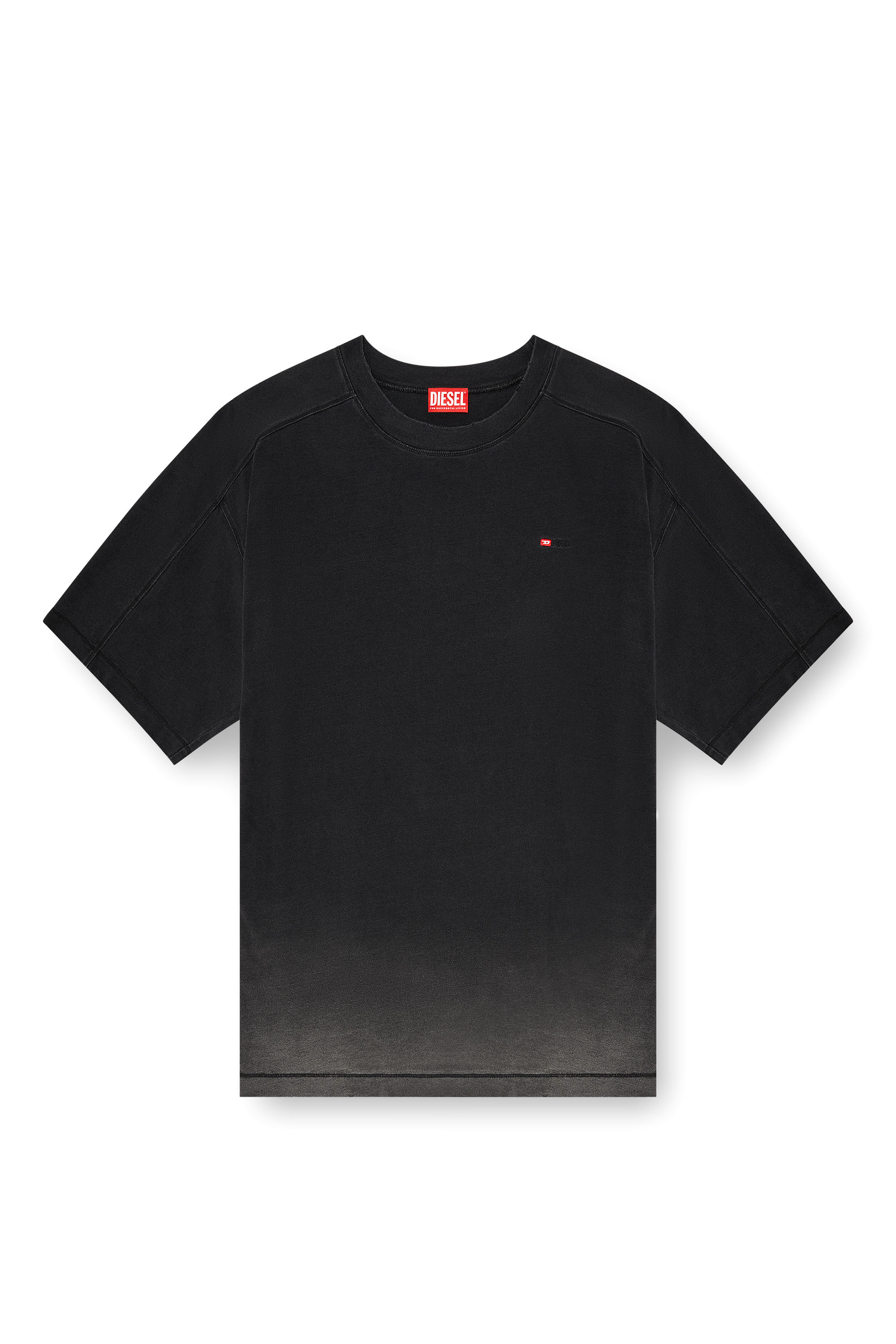Diesel - T-CROX, Man's Cotton T-shirt with degrad&eacute; effect in null - 3
