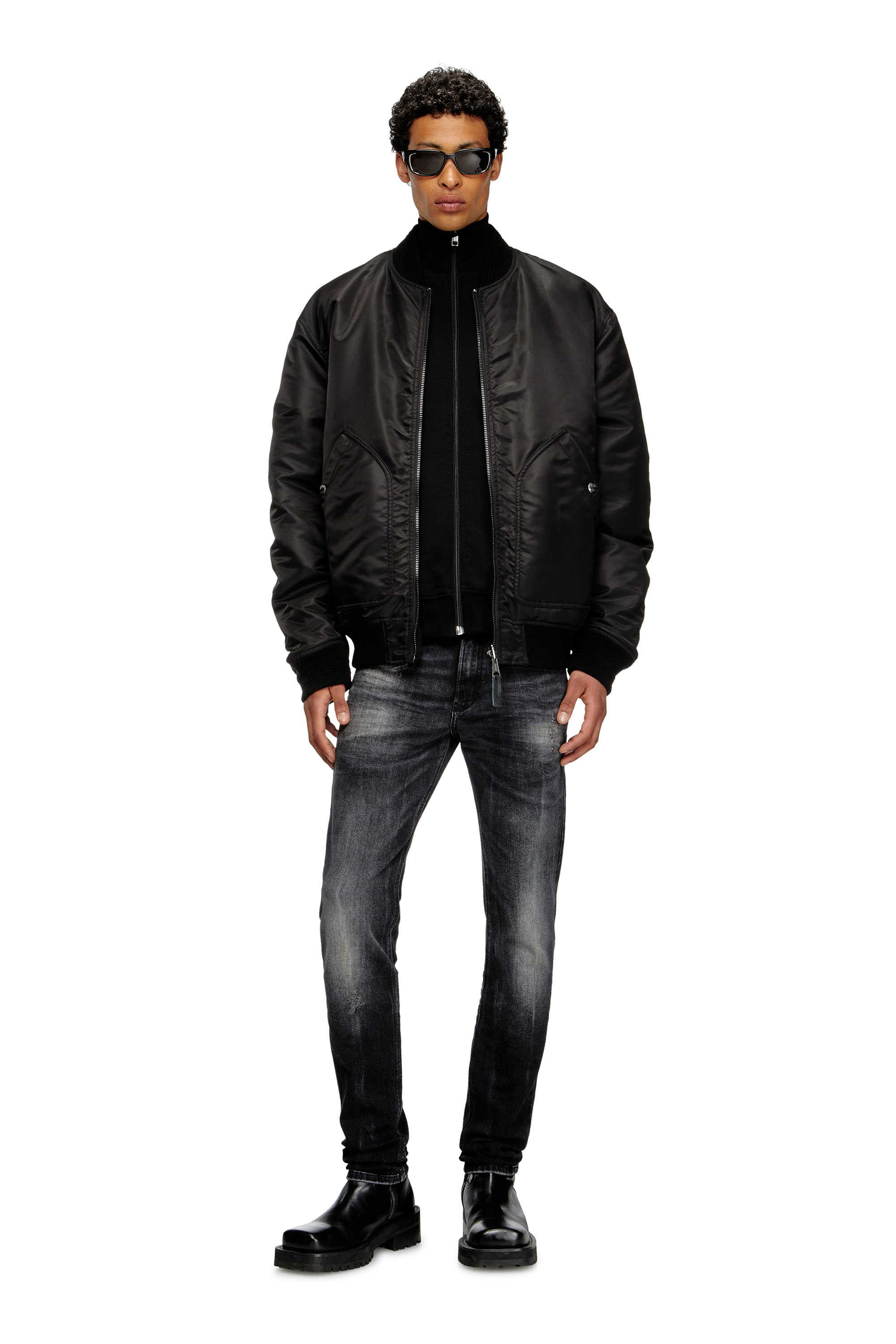 Diesel - S-LOCK-DOVAL-PJ, Man's Track jacket with Oval D patch in Black - 1