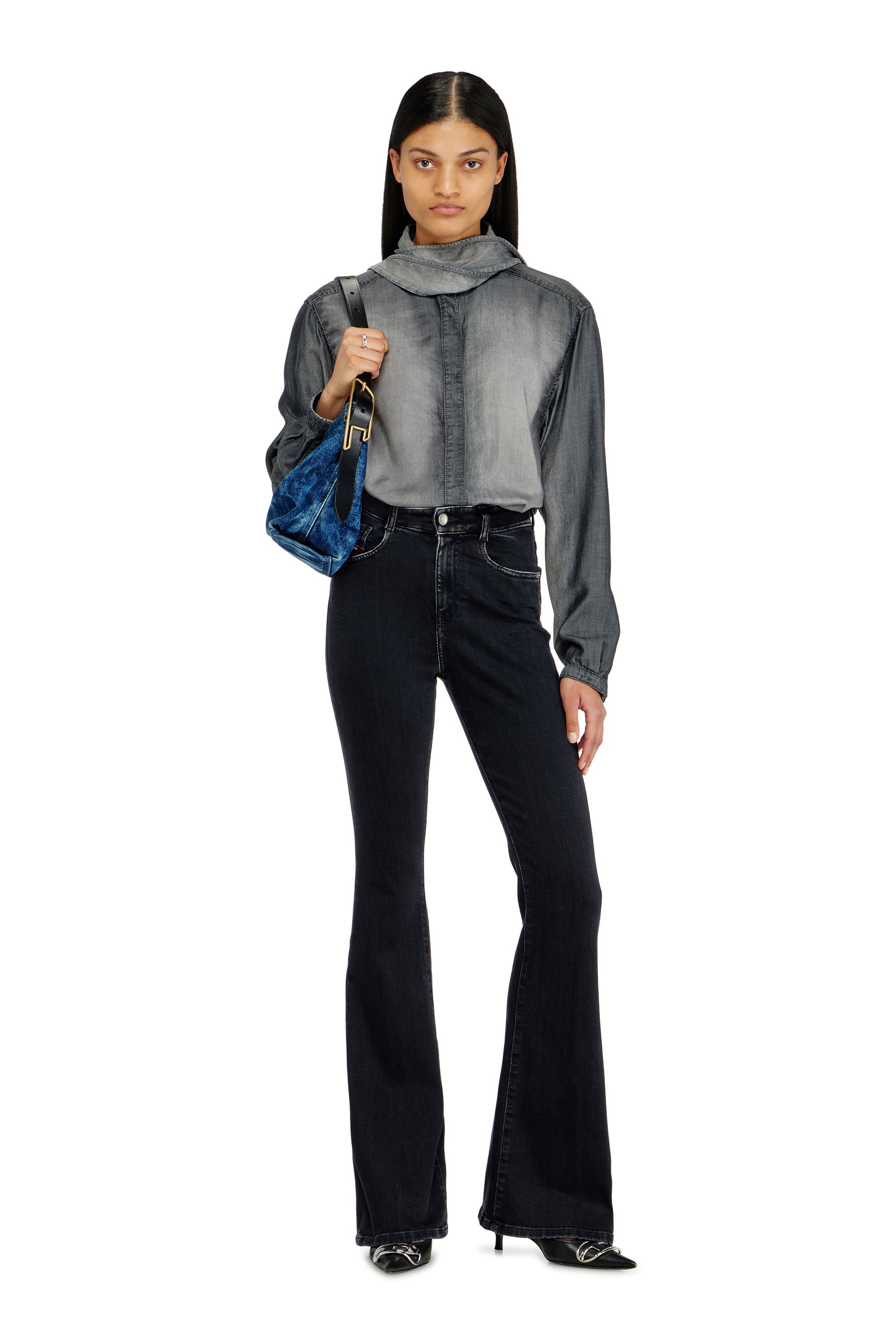 Diesel - D-LINE HOBO S, Woman's D-Line-Denim shoulder bag in Medium blue - 2