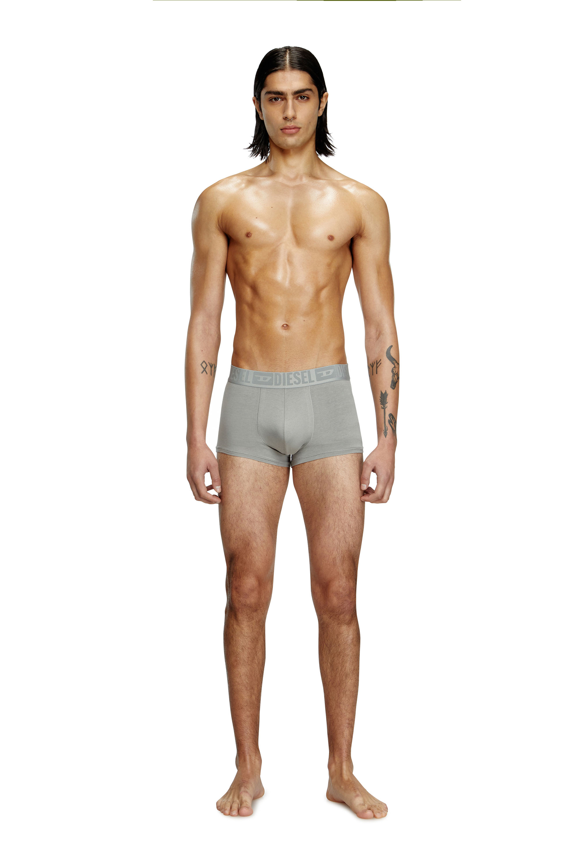BENJAMIN-D-MONO-3PACK, Grey/Black Diesel - BENJAMIN-D-MONO-3PACK, Man's Three-pack plain boxer briefs in Grey/Black - 1
