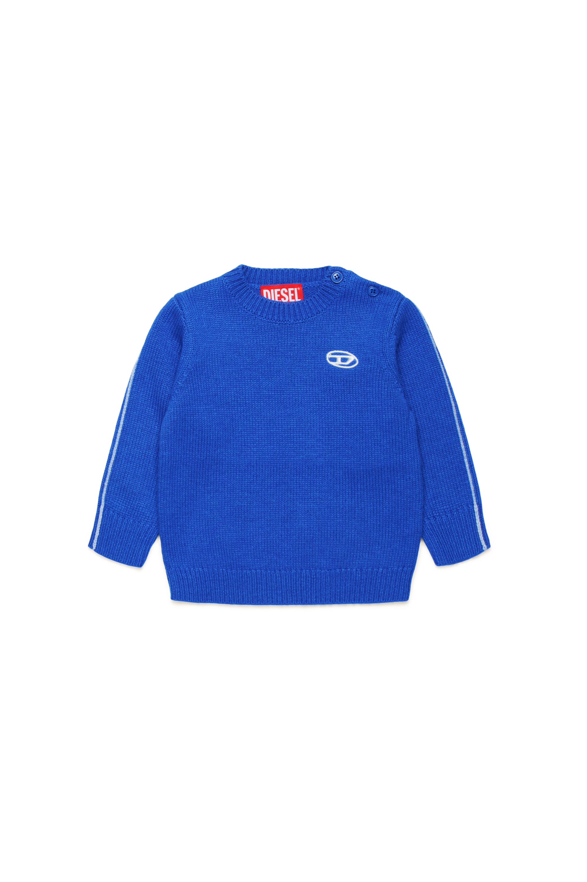 Diesel - KJOSIB, Unisex Piped jumper in cashmere-enriched blend in Blue - Image 1