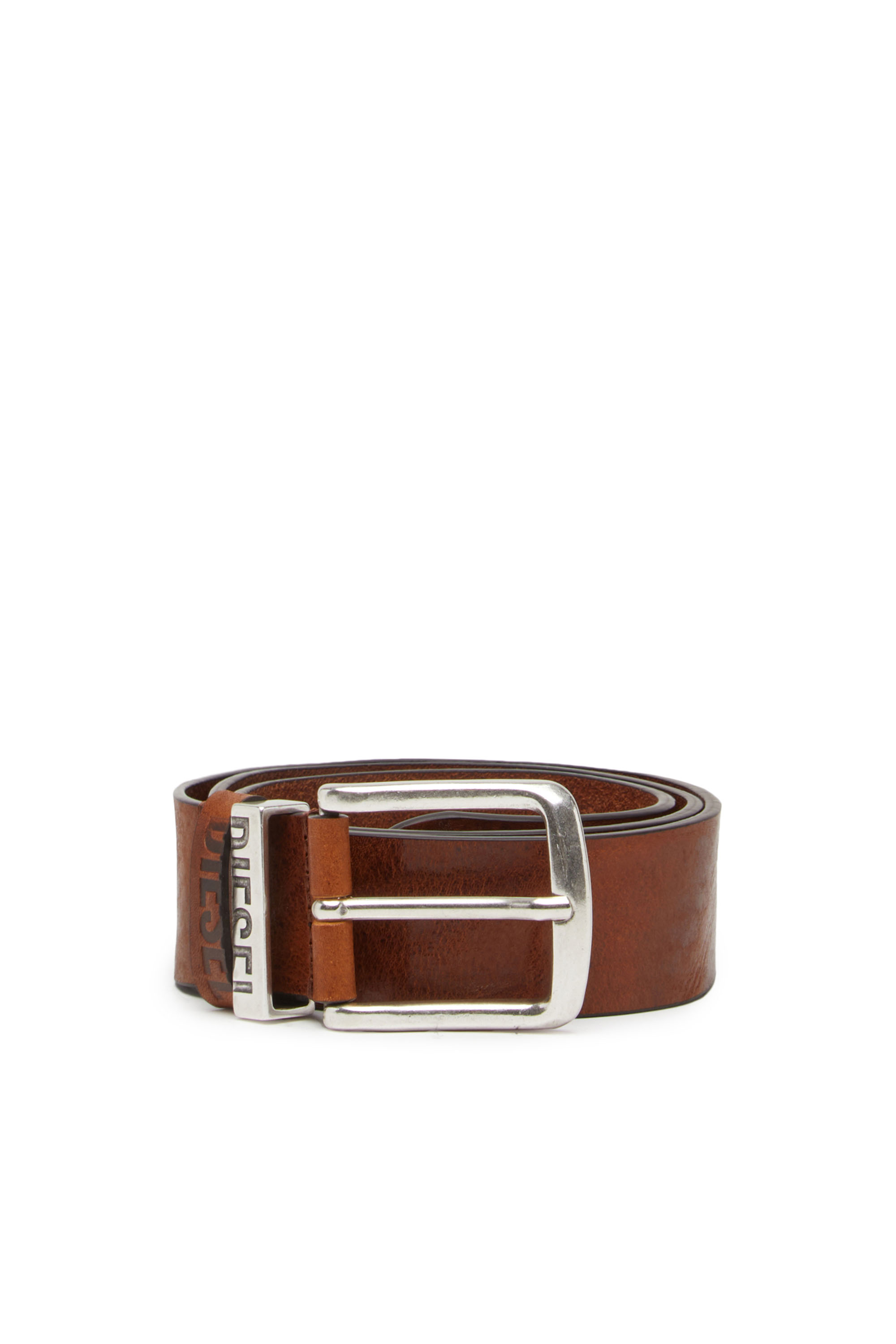 Diesel - B-VISIBLE, Man's 3.9cm belt with contrast loops in Brown - 1