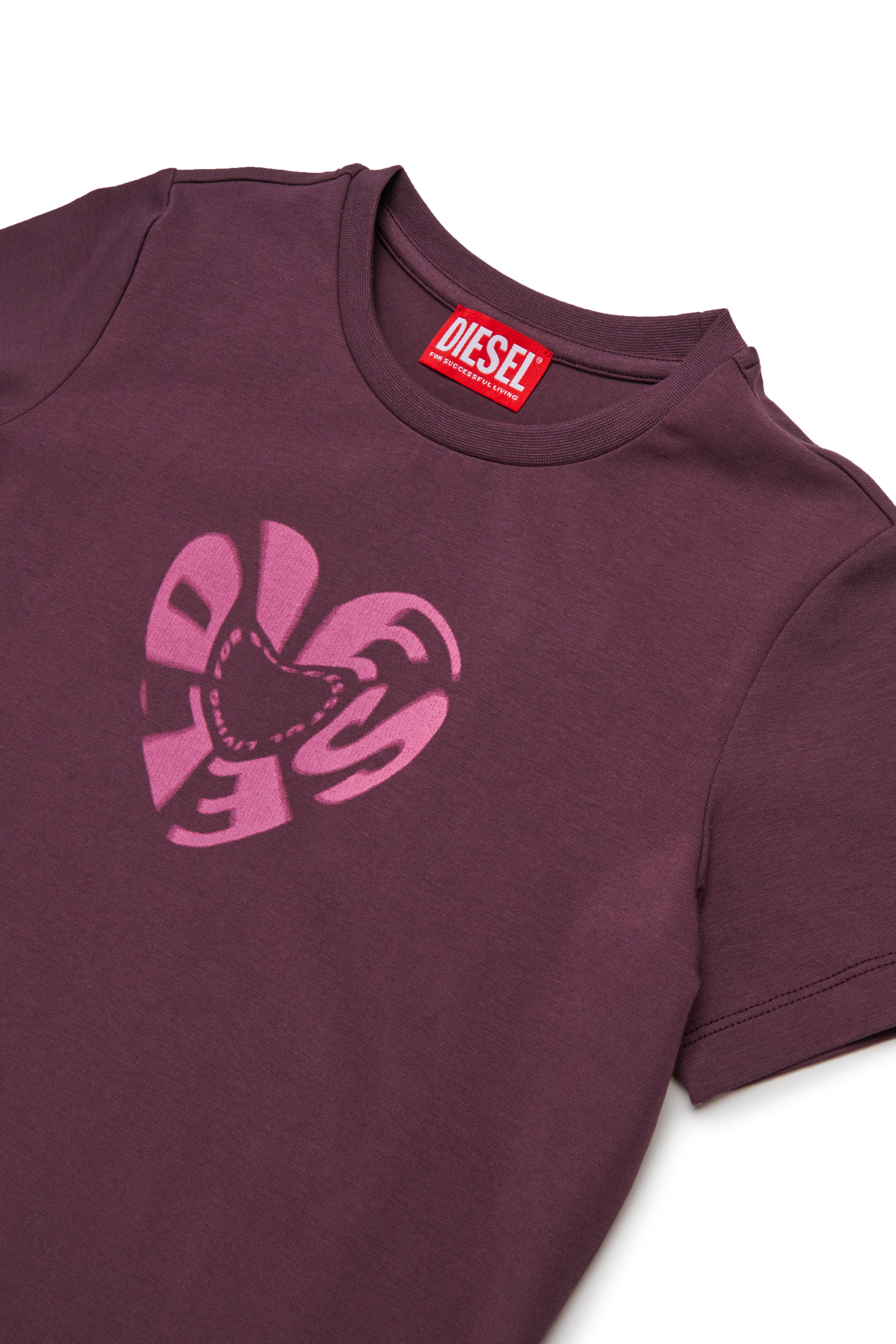 Diesel - TIPRID, Woman's Cotton T-shirt with graphic print in Dark Violet - 3