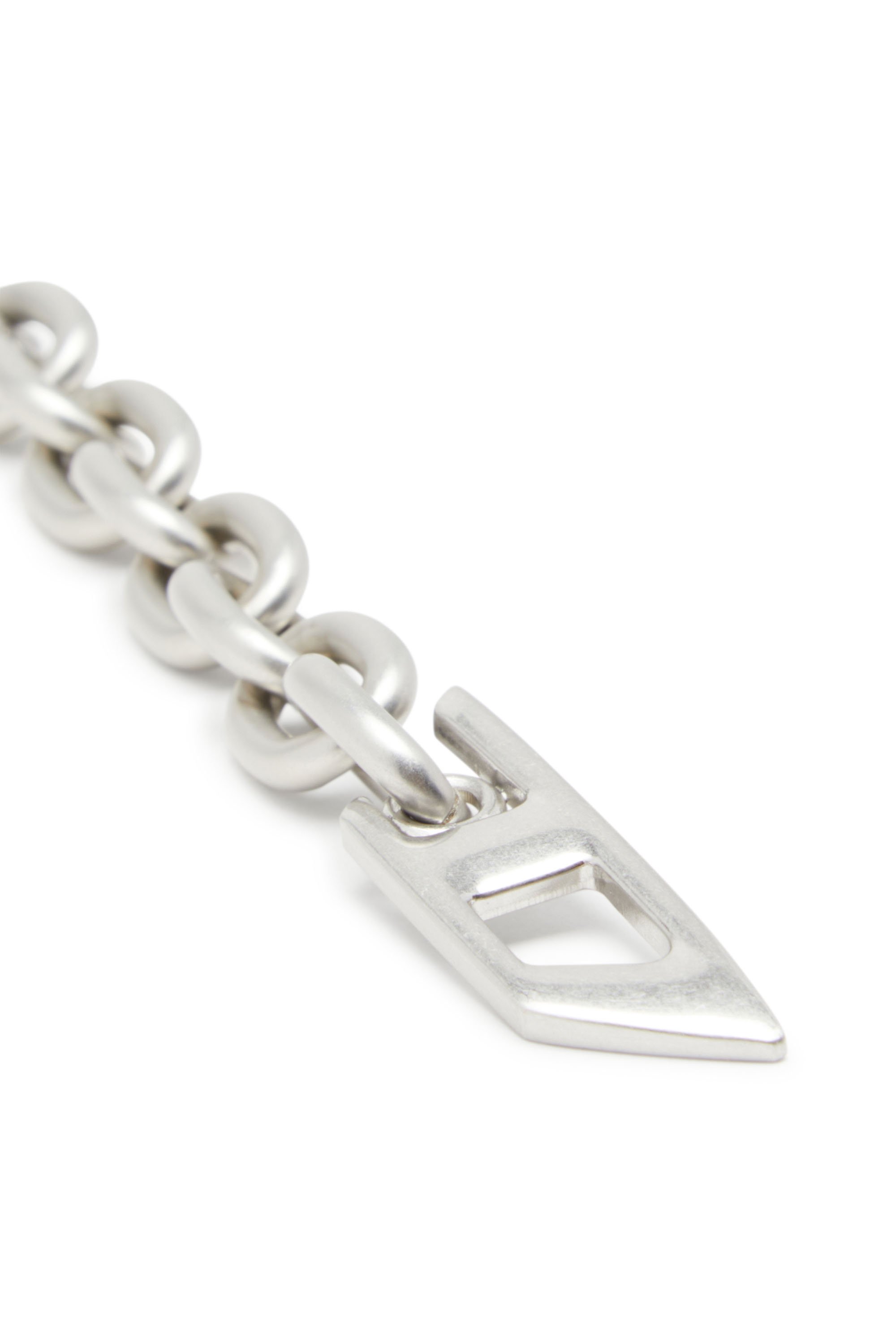 Diesel - B-CHARM CHAIN, Woman's Chain belt with crystal logo charm in Silver - 3