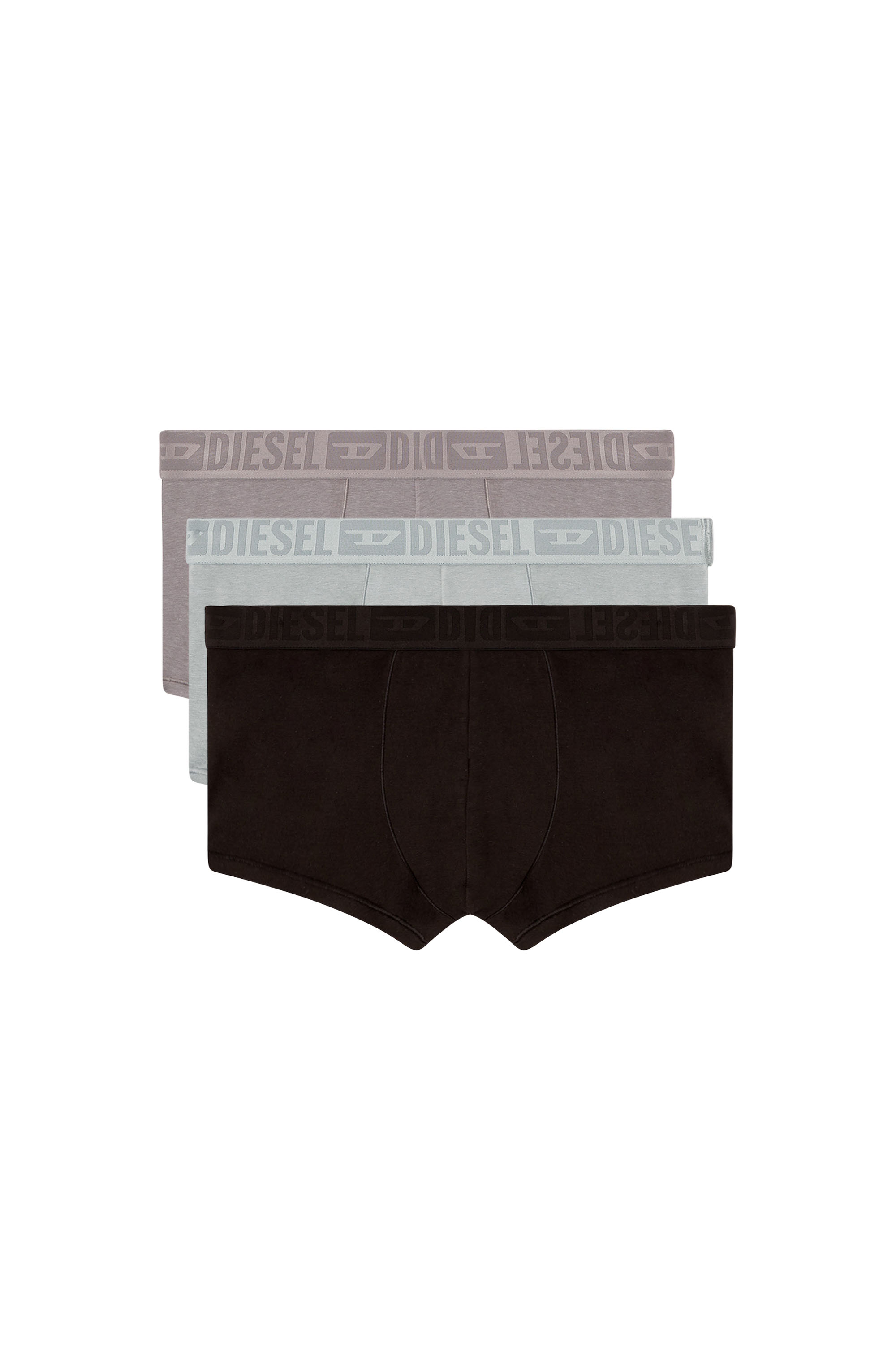 BENJAMIN-D-MONO-3PACK, Grey/Black Diesel - BENJAMIN-D-MONO-3PACK, Man's Three-pack plain boxer briefs in Grey/Black - 2