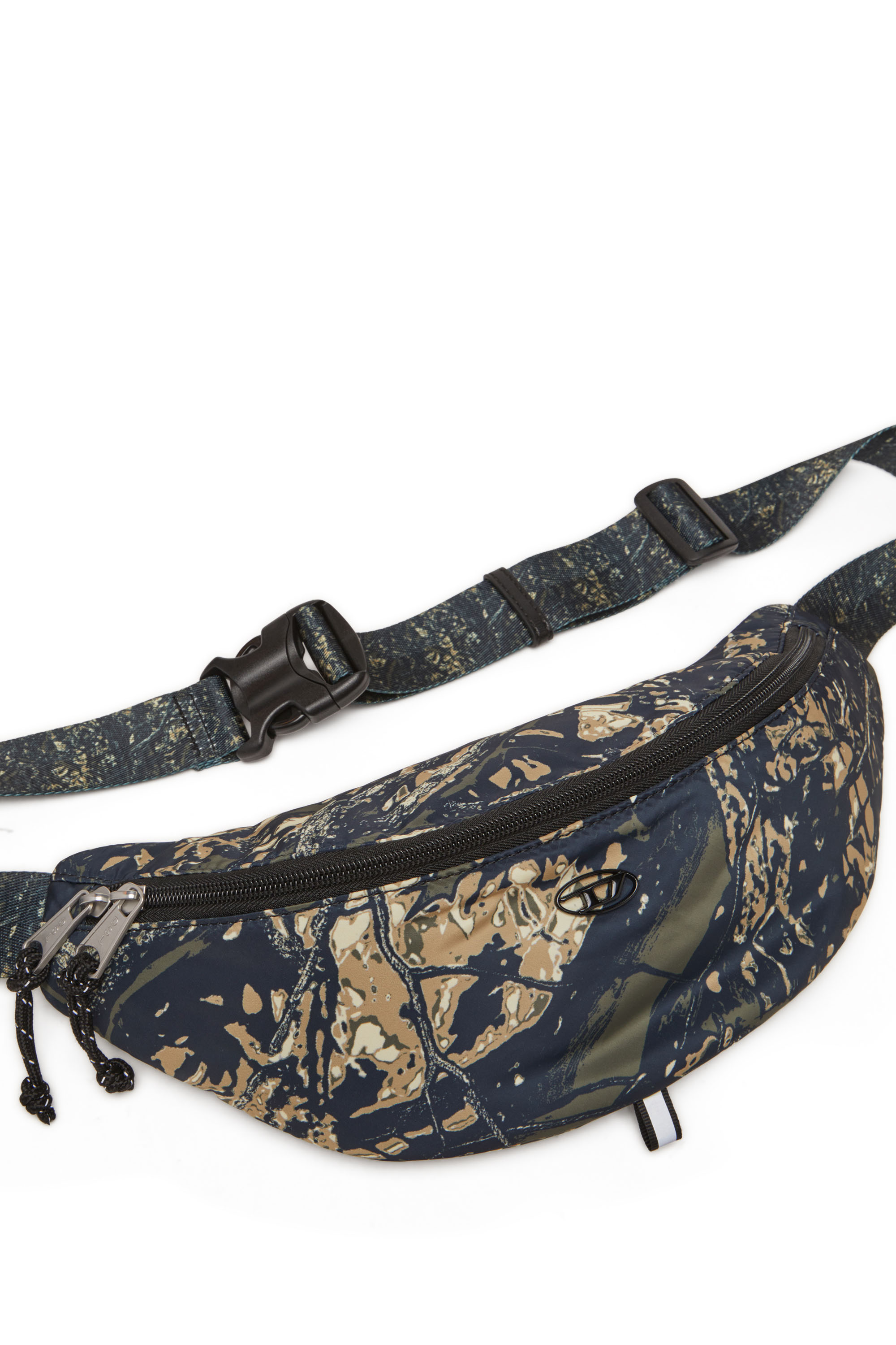 Diesel - D-PACK BELTBAG X, Man's D-Pack-Belt bag in camo-print fabric in Military Green - 6