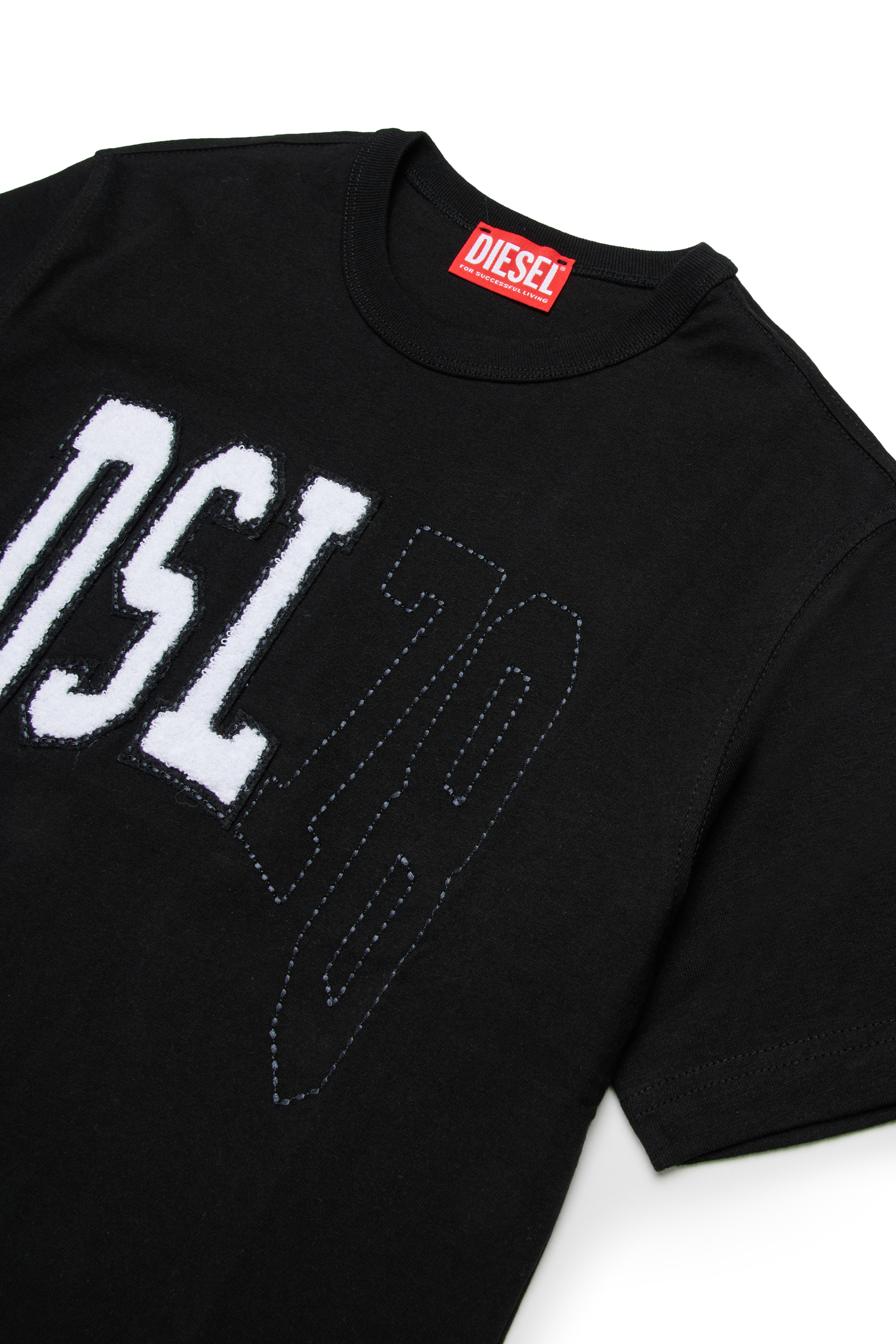 Diesel - TWASHN OVER, Man's T-shirt with collegiate DSL78 logo in Black - 3