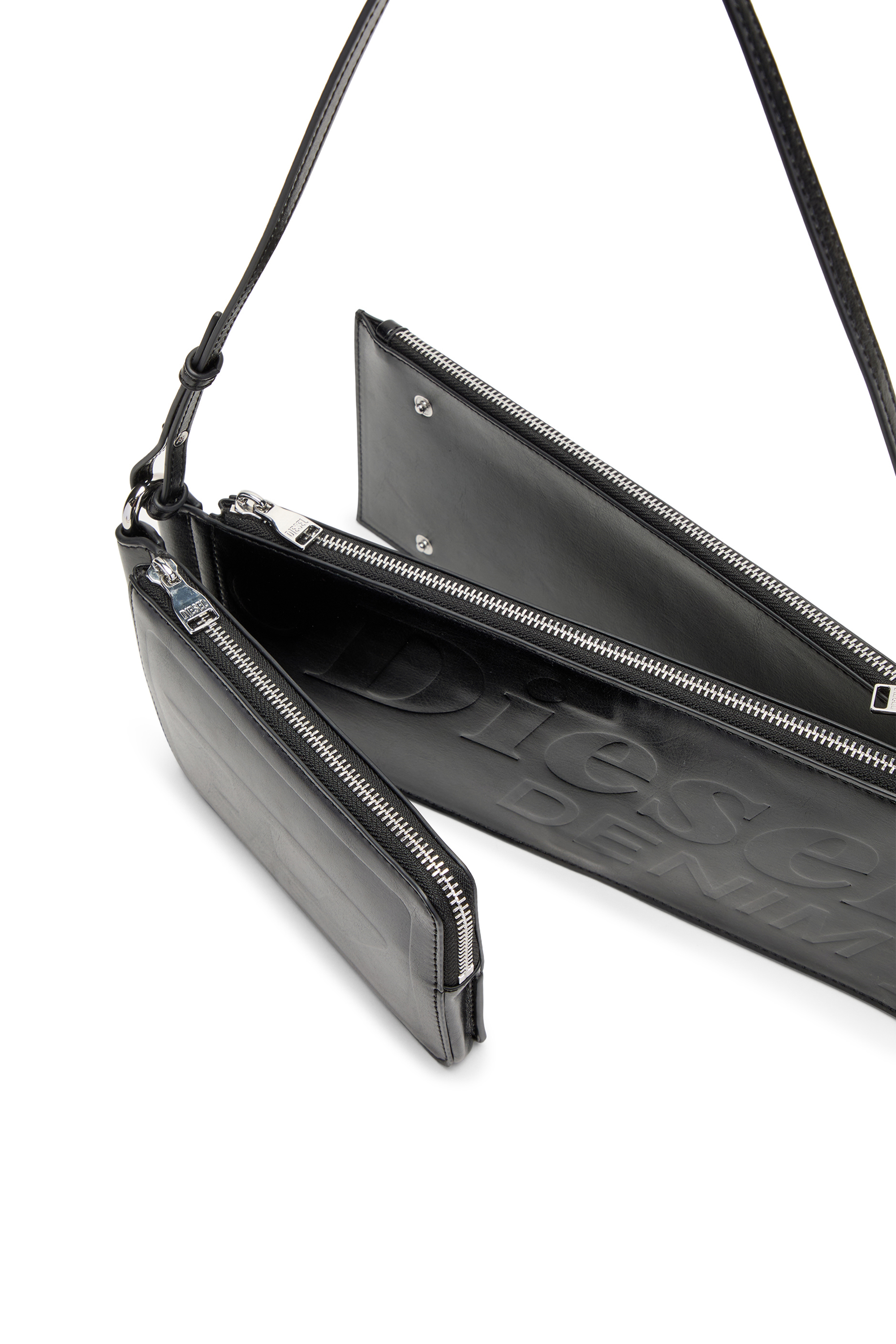 Diesel - FLAG-D SHOULDER BAG X, Unisex's Flag-D-Modular logo-embossed shoulder bag in Black - 5