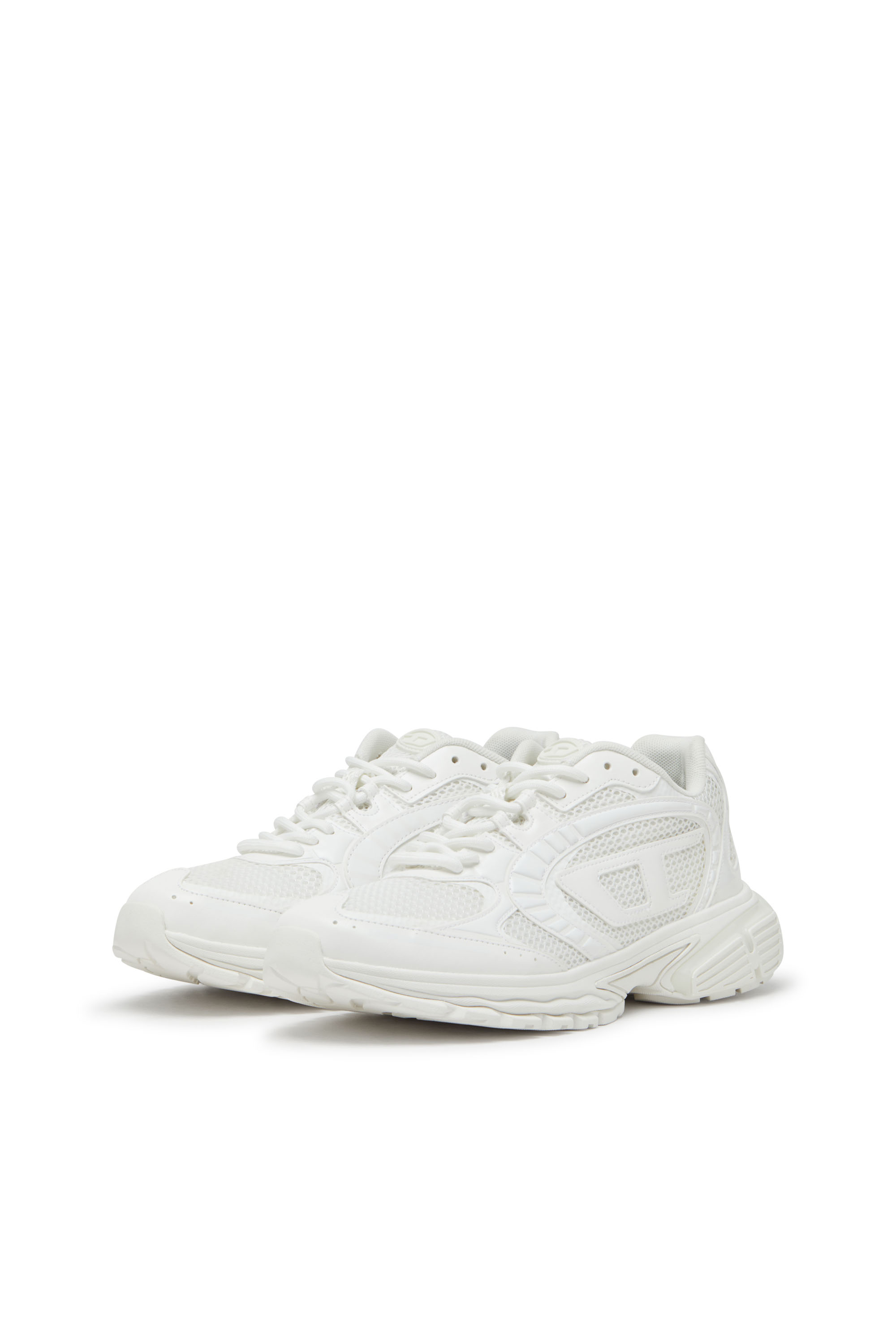 S-PRO-V-DENSE LOW W, White Diesel - S-PRO-V-DENSE LOW W, Woman's S-Pro-V-Dense-Monochrome mesh sneakers with Oval D logo in White - 8