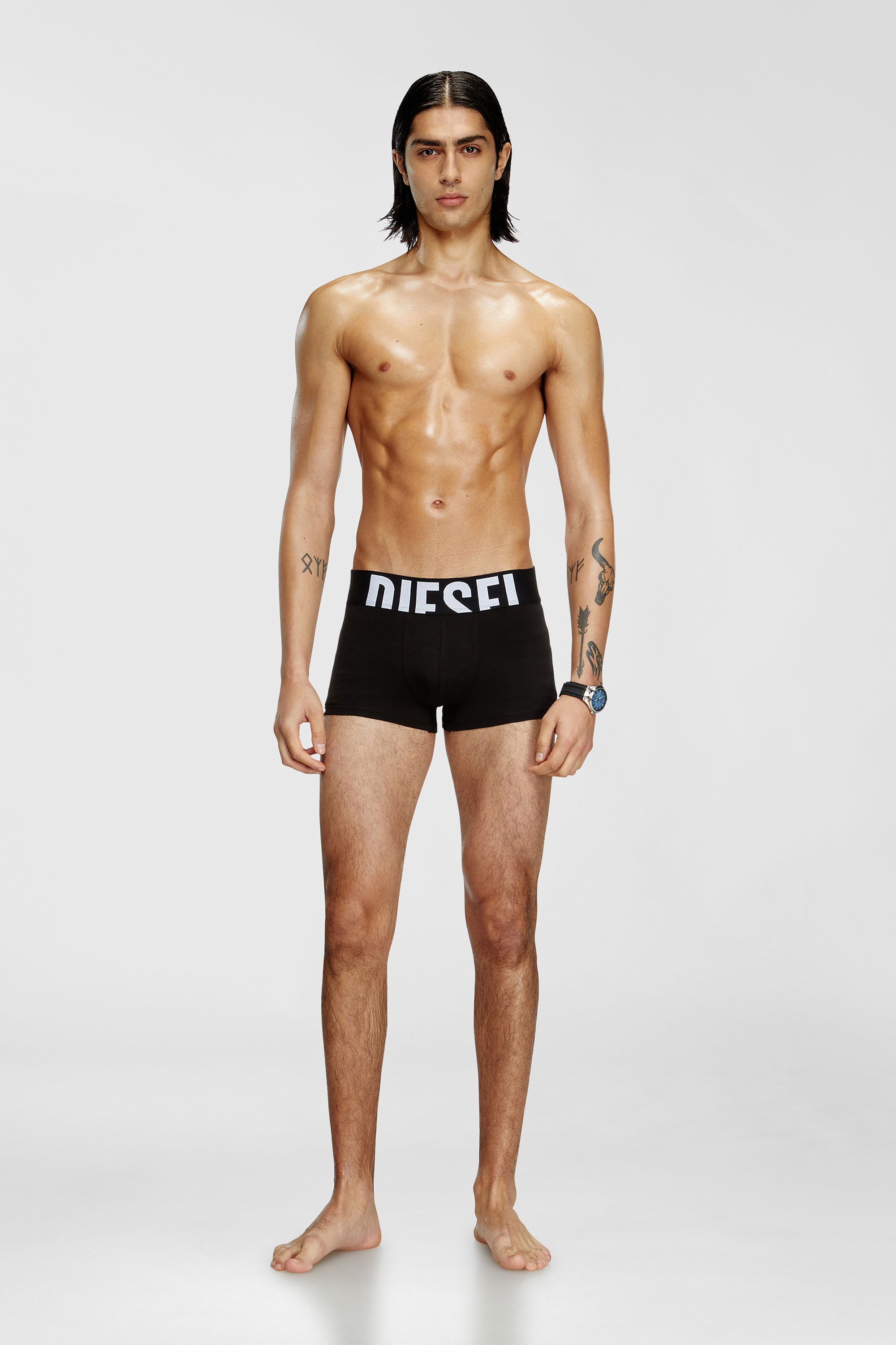 Diesel - UMBX-DAMIENTHREEPACK-5.5EL, Man's Three-pack boxer briefs in stretch cotton in Black - 2
