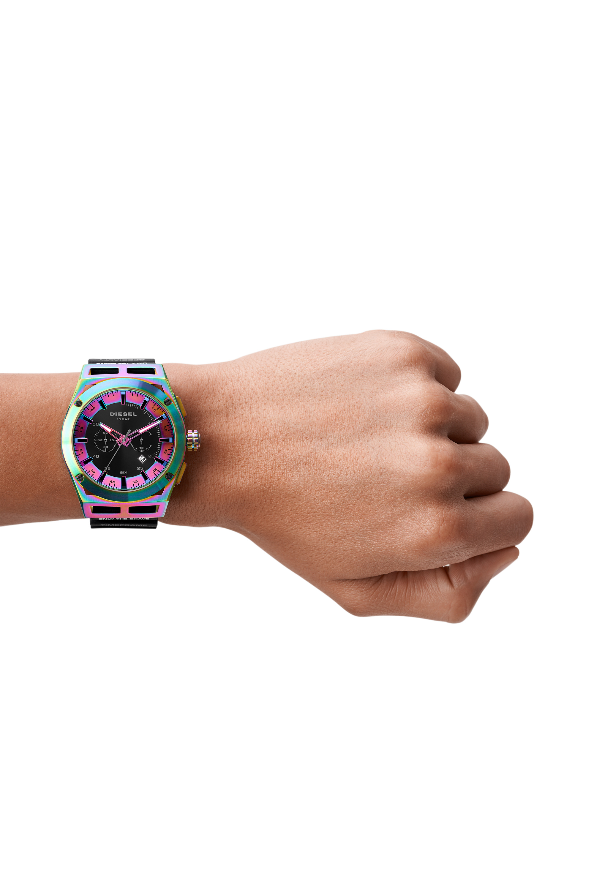 【数量限定】 DZ4547 Diesel | watch silicone black chronograph Timeframe Man: 時計