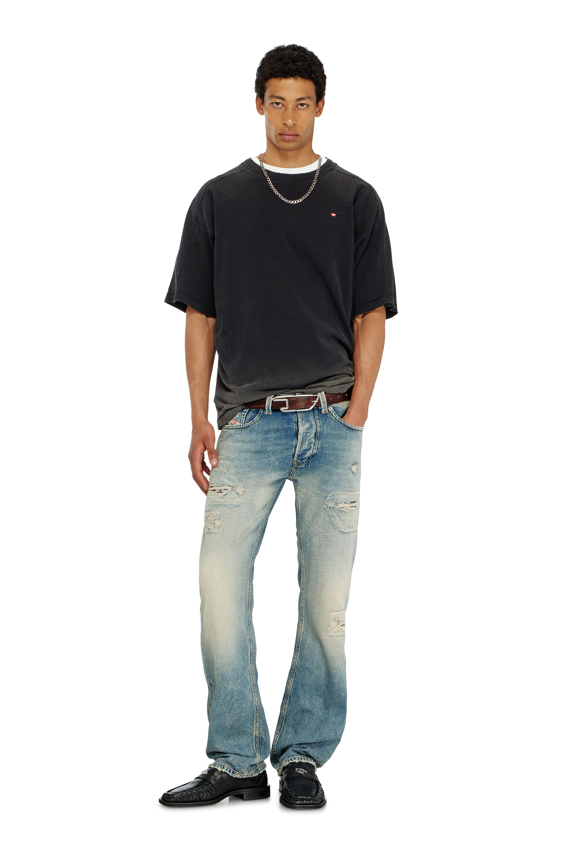 Diesel - T-CROX, Man's Cotton T-shirt with degrad&eacute; effect in null - 2