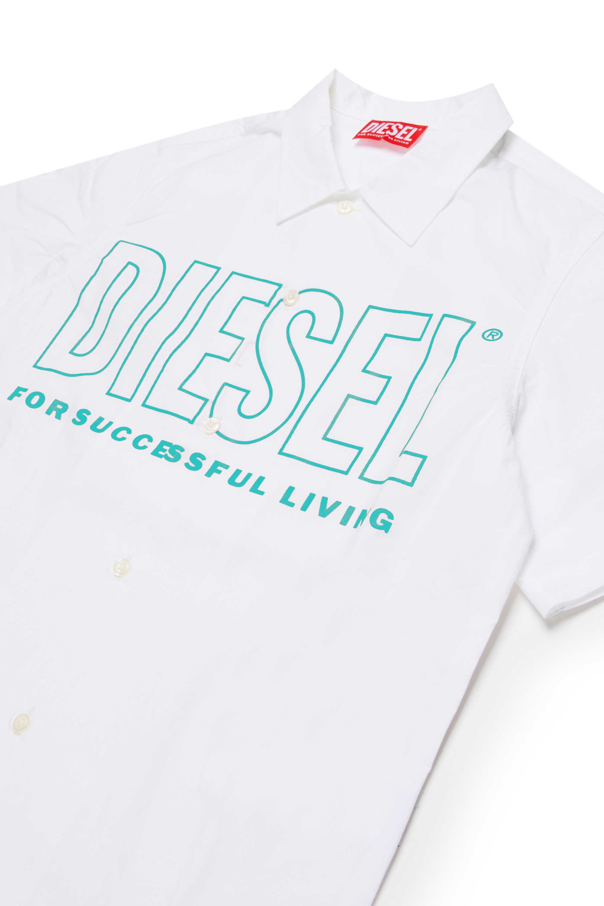 Diesel - MCDRID, Man's Cotton shirt with short sleeves in White - 3