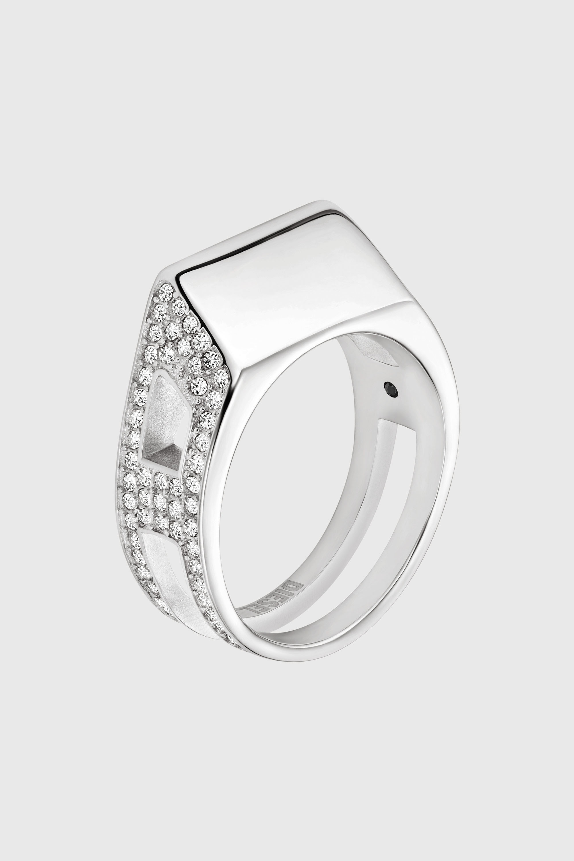 Stainless steel pave band ring