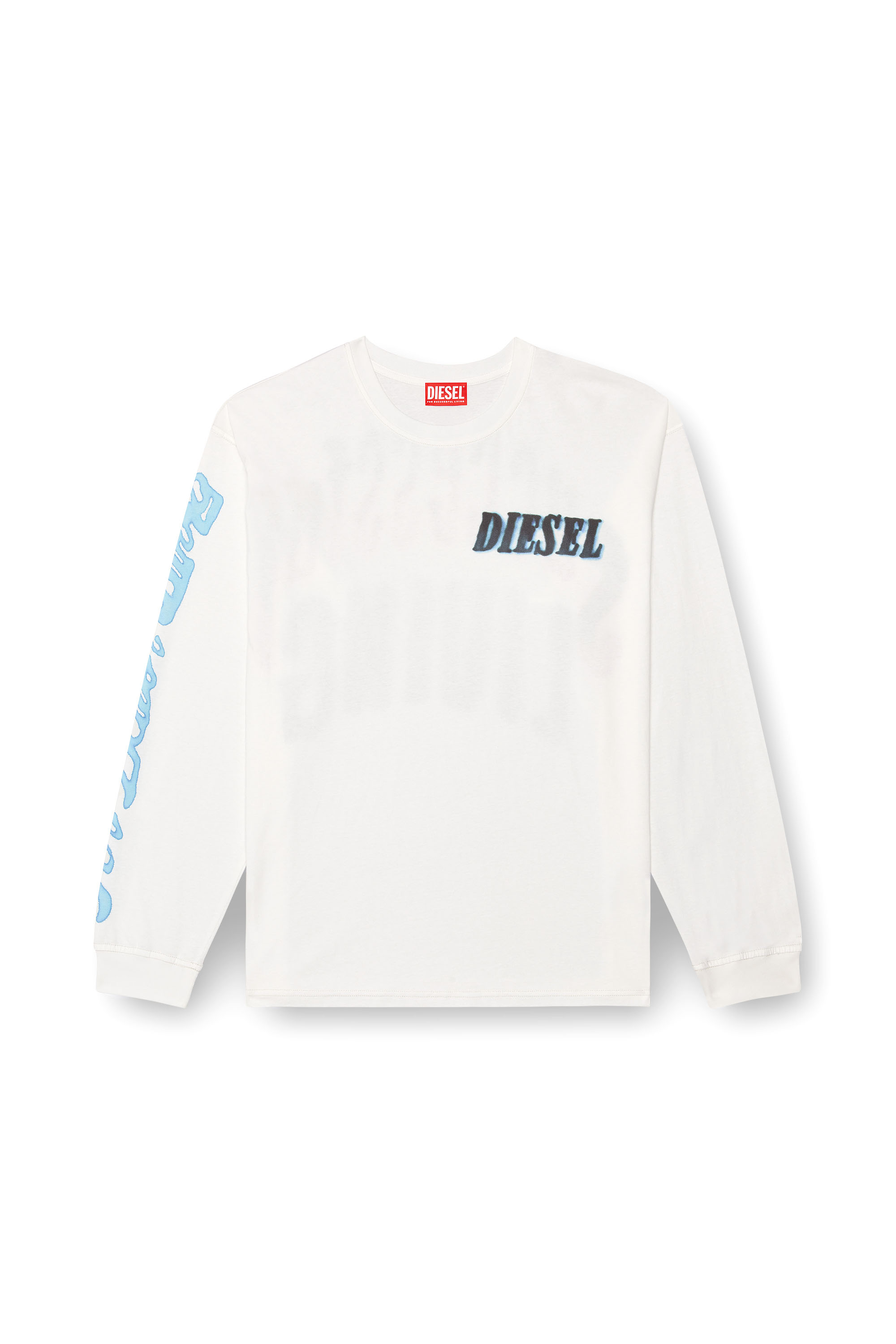 Diesel - T-BOXT-LS-Q15, Man's Long-sleeve T-shirt with logo prints in White - 3