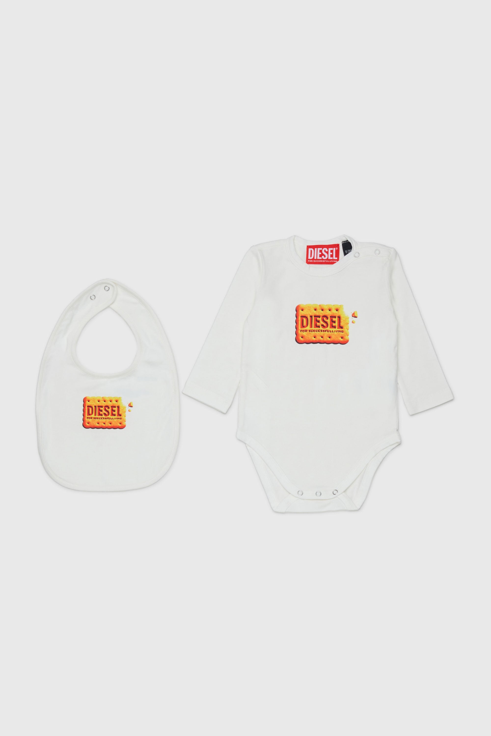 Diesel - UPPYBOX-NB, Unisex's Newborn set with logo biscuit print in White - 1