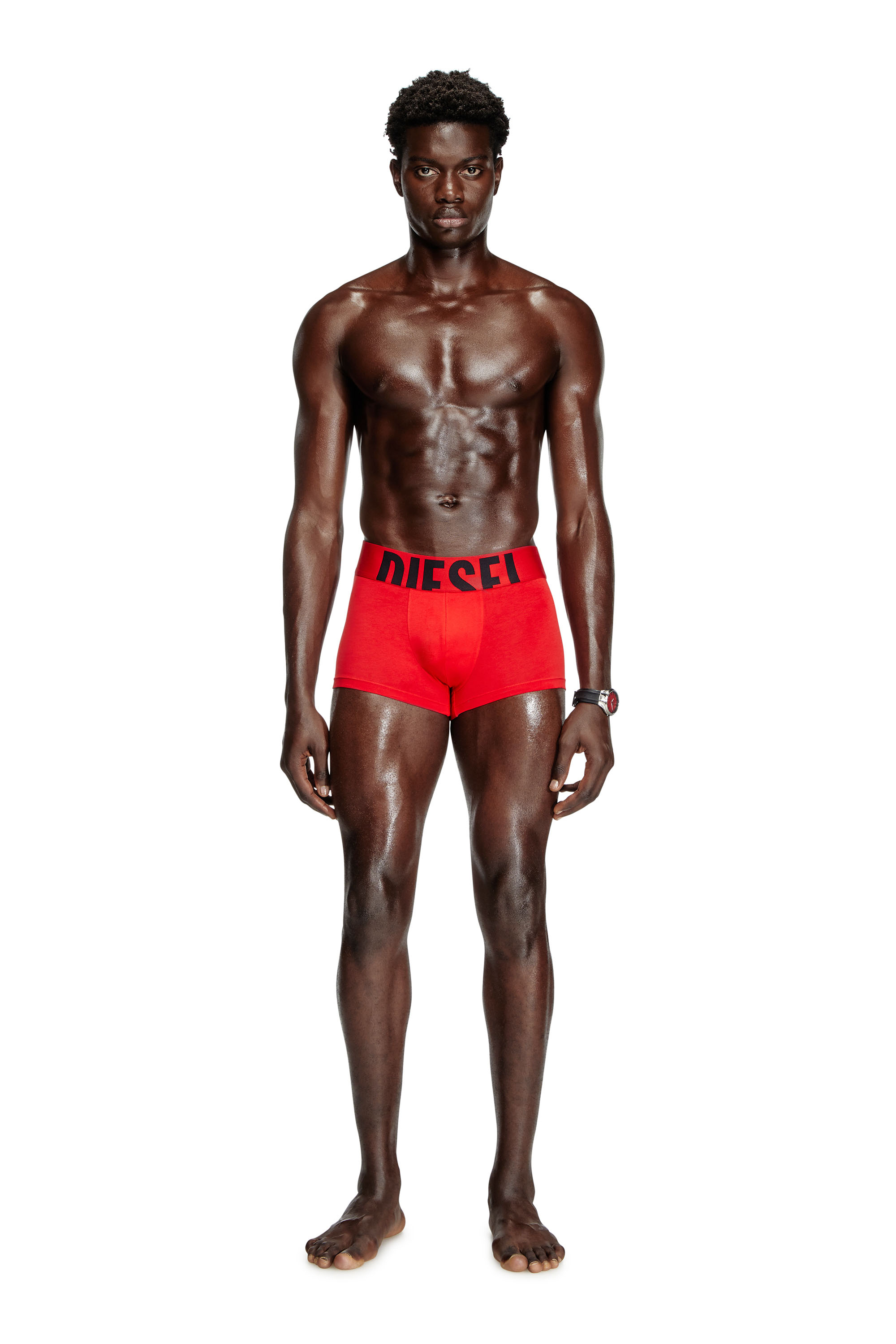 Diesel - UMBX-DAMIENTHREEPACK-5.5EL, Man's Three-pack boxer briefs in stretch cotton in Red/Black - 2