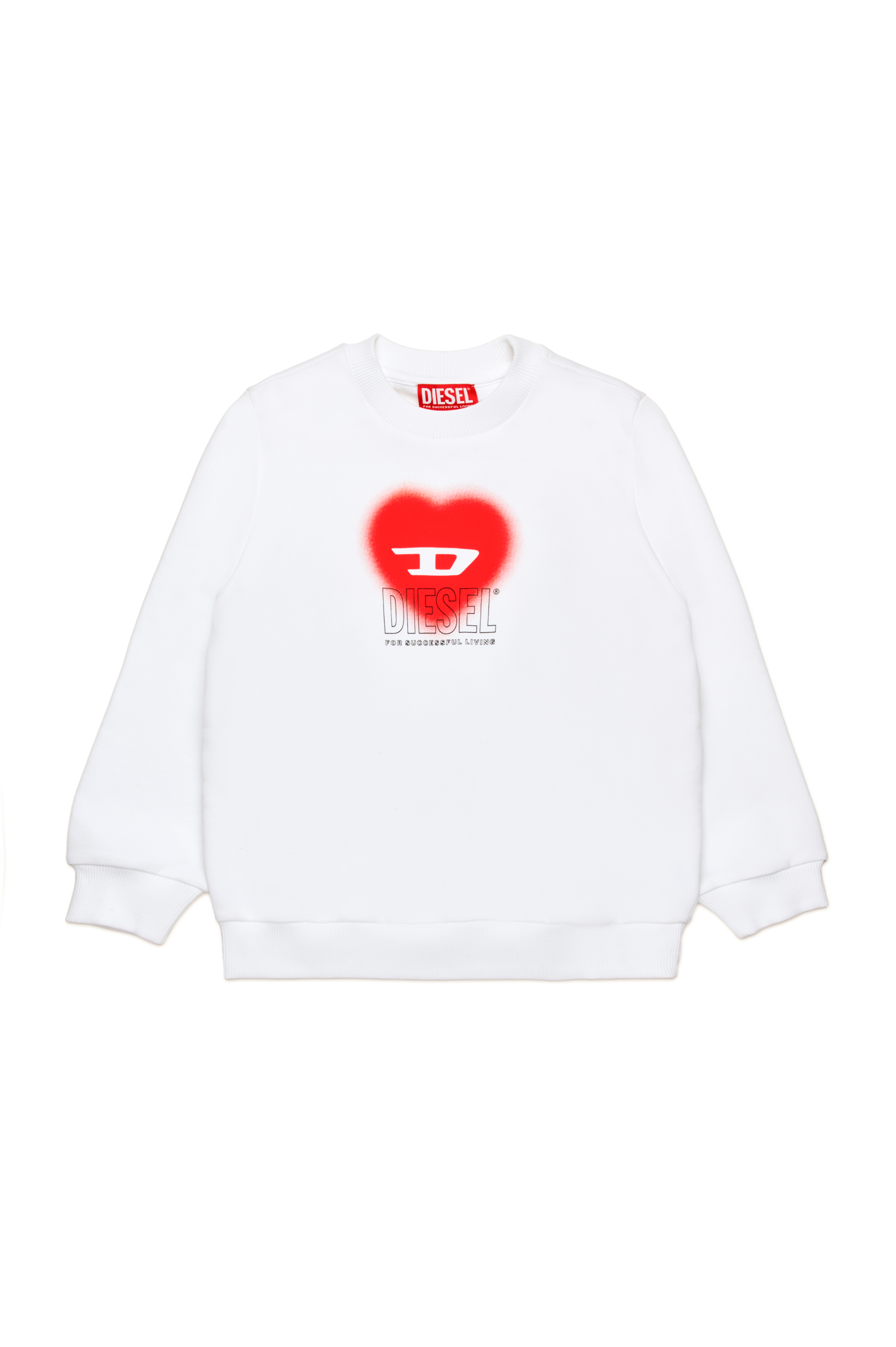 Diesel - SCACUORE, Woman's Sweatshirt with heart logo in White - 1