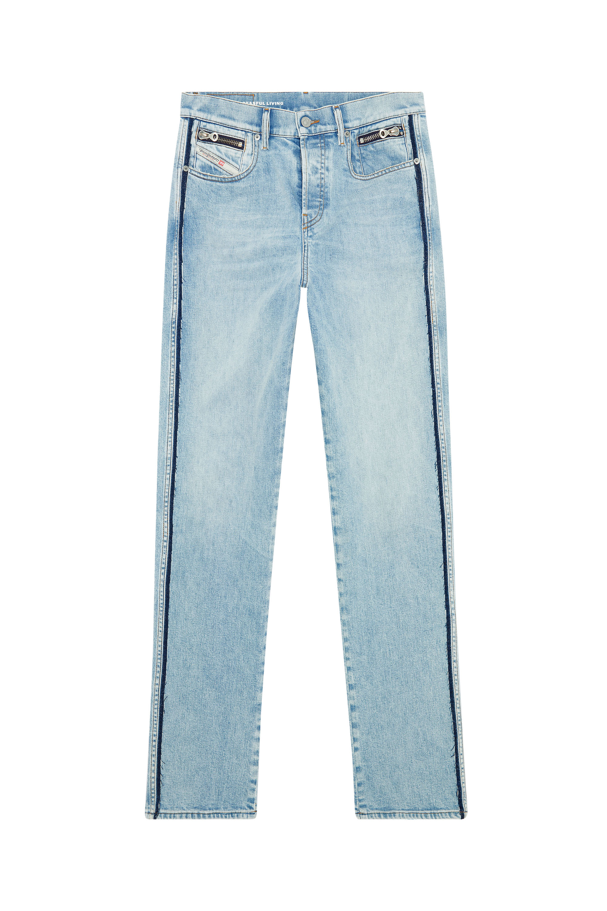 Diesel - 2020 D-Viker 09F41 Straight Jeans, Light Blue - Image 1