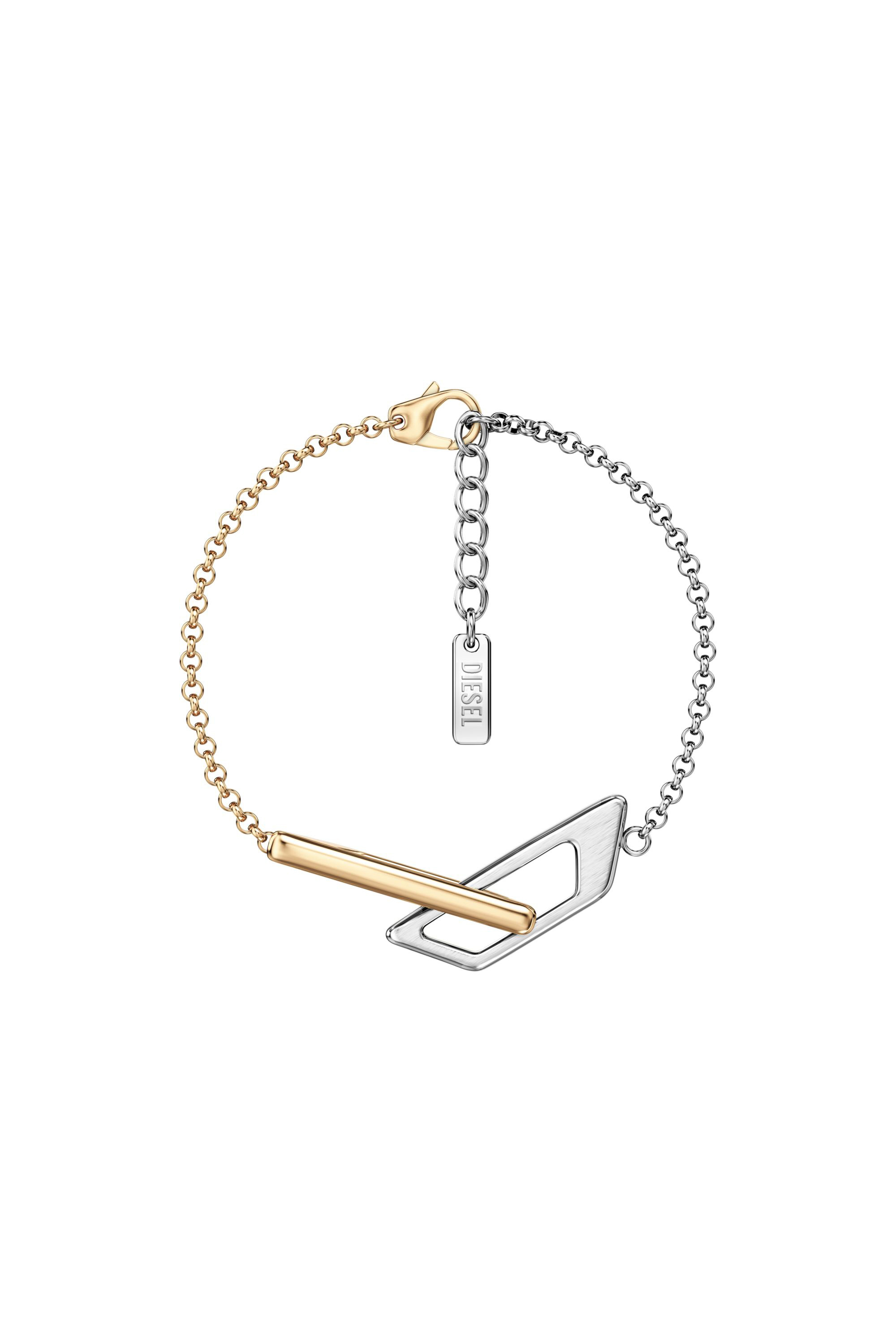Diesel - DX1686931  JEWELLERY, Unisex's Stainless steel chain bracelet in Silver/Gold - 1